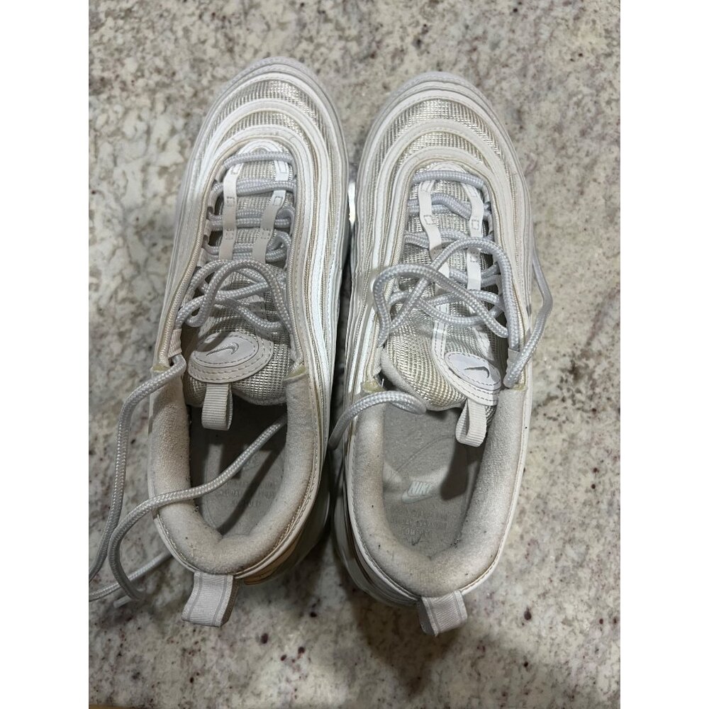 Nike Air Max 97 Triple White Wolf Grey Shoes‎ 921826-101 - Size 8.5 - Picture 6 of 6